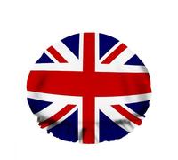 British Flag Flag of United Kingdom Blue Red White Bath Cap Elastic Reusable Shower Cap for Women Reusable Waterproof