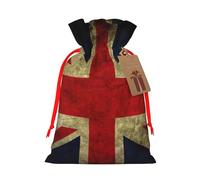 British Flag Gift Bag with Handles and tag, Holiday Decoration, for Christmas, Birthday, Wedding - (S)