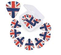 British Flag Guitar Picks 12 Pack with Organizer Box, 0.46 0.71 0.96 mm Includes Thin Medium Heavy Thickness,Abstract Guitar Pick Plectrums for Electric Guitar Ukulele Bass