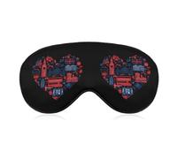 British Flag Heart Sleep Mask Lightweight Blindfold Eye Mask with Adjustable Strap for Men Women