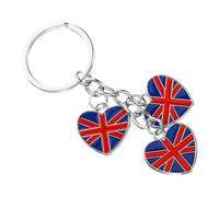 British Flag Keychain Vintage Style Retro Keyring Three Pendants, British Culture Ornament Suitable for Gift and Everyday Use, Uk England Souvenir Accessory