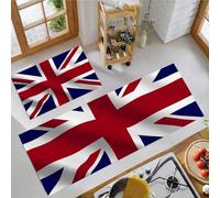British Flag Kitchen Rug Sets, 2 Pieces Non Slip Kitchen Mat Sets,Washable Horizontal Stripes Floor Mat for Hallway, Bedroom, Sink (Navy Blue, 43x75cm+43x120cm)