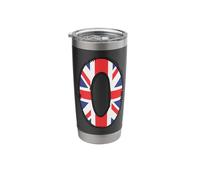 British Flag Letter O Distressed Initial Graphic Stainless Steel Insulated Tumbler