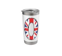 British Flag Letter O Distressed Initial Graphic Stainless Steel Insulated Tumbler