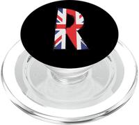 British Flag Letter R Distressed Initial Graphic PopSockets PopGrip for MagSafe