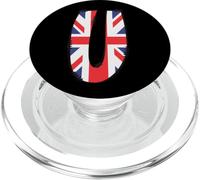 British Flag Letter U Distressed Initial Graphic PopSockets PopGrip for MagSafe