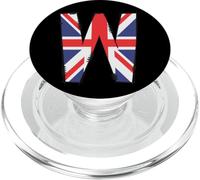 British Flag Letter W Distressed Initial Graphic PopSockets PopGrip for MagSafe