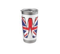 British Flag Letter W Distressed Initial Graphic Stainless Steel Insulated Tumbler