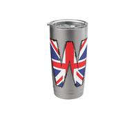 British Flag Letter W Distressed Initial Graphic Stainless Steel Insulated Tumbler