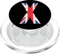 British Flag Letter X Distressed Initial Graphic PopSockets PopGrip for MagSafe