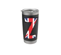 British Flag Letter Z Retro Typography Stainless Steel Insulated Tumbler