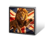 British Flag Lion Cute Button Pins Square Badge Cool Personalised Pattern Brooches for Bag Hat