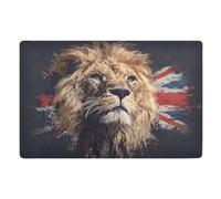 British Flag Lion Doormat Front Door Mat, Non-Slip Dirt Trapper Mats for Entrance, Inside, Kitchen, 50x80 cm