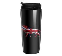 British Flag Lion Portable Coffee Cups Insulated Mug Water Tumbler with Lid Sealed for Hot Cold Drinks 350ml