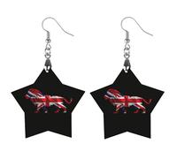 British Flag Lion Wooden Earrings Pendants Lightweight Wood Drop Charms Statement Jewelry Gifts for Women Love