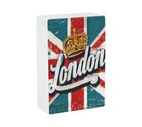 British Flag London Fashion Cigarette Case Holder Flip Top Closure Card Pill Box 3.8×2.4×1.1 Inches