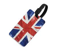 British Flag Luggage Tag TPU Bag Tag Travel Airplane Essentials Personalized Luggage Tags Holder with Lanyard Name Id Identifier Card for Suitcase Backpack Toolbox