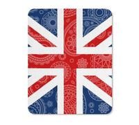 British Flag Paisley Pattern Novelty Mouse Pad Funny Non-Slip Keyboard Pads Laptop Mat Desk Protectors 9.4"x7.9"