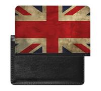 British Flag Passport Holder with 3 Card Slots, Portable PU Leather Travel Wallet, Slim Protective Cover for Passport, ID, Credit Cards