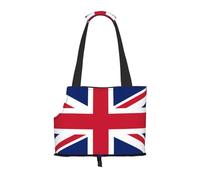 British Flag Pet Carrier Bag-Foldable Travel Tote For Small Dogs Cats, Portable Soft Sided Pet Crate With Seatbelt For Cat Puppy