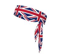 British Flag Print Athletic Head Scarf, Sports Tie For Tennis, Cycling, Gym Adjustable Fit