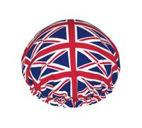 British Flag Print Bath Cap For Long Hair And Short Hair, Washable Elastic Band Bath Hair Hat For Long Hair, Braid
