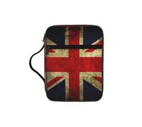 British Flag Print Bible Cover Case, Carrying Book Case with Durable Handle Bible Protective Church Bag for Men Women