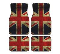 British Flag Print Car Foot Mat Four-Piece Set Full Set With Non-Slip Rubber Backing