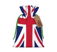 British Flag Print Christmas Drawstring Gift Bags Holiday Party Xmas Birthday Favors Present Sacks