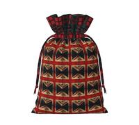 British Flag Print Christmas Wrapping Bags Gift Bags With Drawstring, Xmas Party Presents And Favors