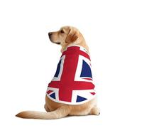 British Flag Print Dog Shirts for Pet, Soft Breathable Vest Lightweight Stretchy Pet T-Shirt for Medium Dog