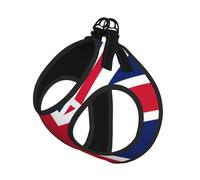 British Flag Print Pet Leash Vest Reflective Adjustable Soft Mesh Vest Breathable For Daily Walks