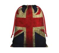 British Flag Print Plush Gift Bags Reusable Drawstring Gift Wrap Bags,For Holiday Candy Party Supplies