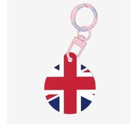 British Flag Print Round Acrylic Pet Tag, Dog Neck Pendant Tags for Pets Circular Dog Cat Collar Name Tags