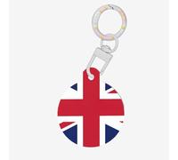 British Flag Print Round Acrylic Pet Tag, Dog Neck Pendant Tags for Pets Circular Dog Cat Collar Name Tags