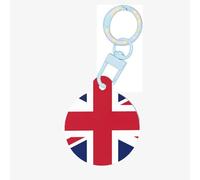British Flag Print Round Acrylic Pet Tag, Dog Neck Pendant Tags for Pets Circular Dog Cat Collar Name Tags
