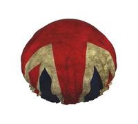 British Flag Print Shower Cap, Lined Shower Cap For Women Reusable, Double Layer Waterproof Bath Cap
