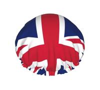 British Flag Print Shower Cap, Lined Shower Cap For Women Reusable, Double Layer Waterproof Bath Cap