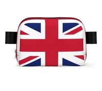British Flag Print Waterproof Sling Bag with Large Opening Side Bag Durable Waist Pack for Running Cycling Travel