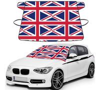 British Flag Print Windshield Protector For Cars, Waterproof Frost Vehicle Cover 175Ã-108 Cm Includes Straps