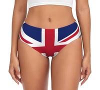 British Flag Print Women'S Underwear Briefs, Soft Breathable Full Coverage Stretch Panties For Ladies, Black, S