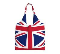 British flag Printed Canvas Bag Women's Fashion Shoulder Tote Bag Lightweight Shopping Bag