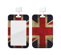 British Flag Printed Card Badge Holder Id Badge Card Holder Badge Holders with Lanyards for Offices Staff Access Card Metro Card