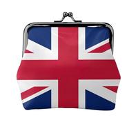 British Flag Printed Microfiber PU Leather Wallet Kiss Lock Mini Pouch for Lipstick Key Change Organization