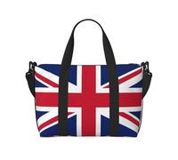 British Flag Printed Travel Bag Large Gym Tote, Weekend & Business Trip Crossbody Shoulder Bag, Lightweight