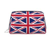British Flag Printed Zippered Toiletry Bag, Wide Open Storage Case for Personal Care Items and Cosmetics