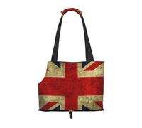 "British Flag Prints Small Dog Carrier Bag, Portable Cat Carrier Handbag, Foldable Pet Carrier Bag, Personalized Pattern Design"