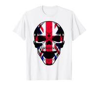 British Flag Skull. Biker Union Jack Punk Rock UK Skull T-Shirt