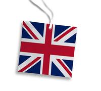 British Flag | Square Shaped | Add Your Own Scent | Personalised REUSABLE Double Sided Car Air Freshener Gift