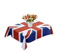 British Flag Table Cover - Union Jack Table Cover Queen Jubilee, British Flag Dining Room Cloth | Union Jack Table Decorations for National Holiday, Polyester Gabardine Made, Table Decor 3 Sizes